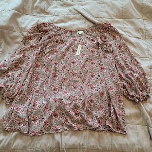 Max Studio Paisley Blouse NWT 3X